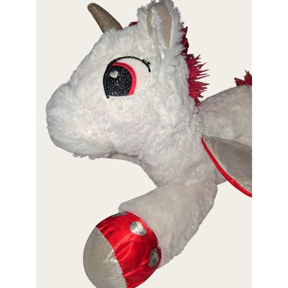 White & Red Unicorn Plush Toy By Love & Magic - Picture 2 of 9